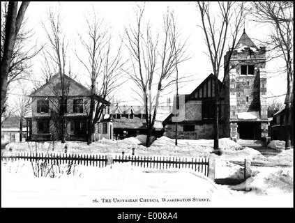 Unitarische Kirche, Washington Street, Keene, NH Stockfoto