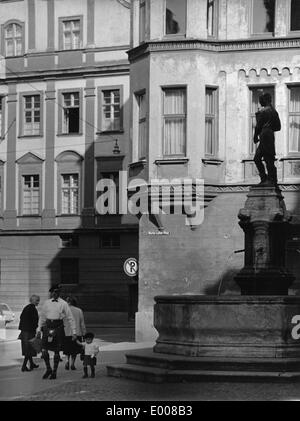 Zwei Schotten in Augsburg Stockfoto