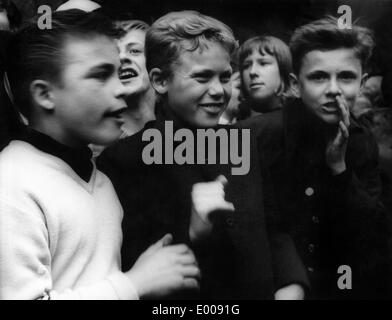 Fans der Beatles in Kopenhagen, 1964 Stockfoto