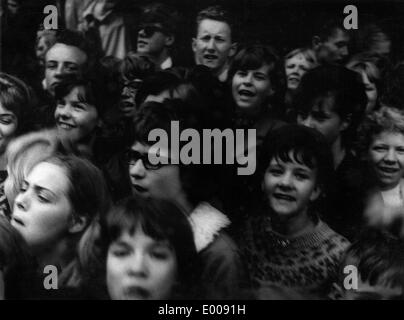 Fans der Beatles in Kopenhagen, 1964 Stockfoto