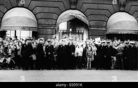 Fans der Beatles in Kopenhagen, 1964 Stockfoto