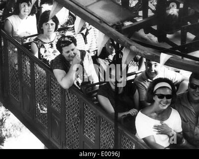 Seilbahn in Barcelona, 1964 Stockfoto