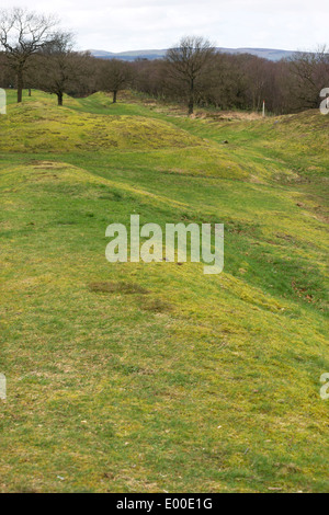 Antoninuswall in Rough Castle, in der Nähe von Falkirk in Schottland Stockfoto