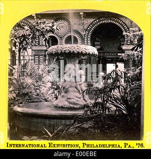 Centennial internationale Ausstellung in Philadelphia Pennsylvania, 1876 - Brunnen Stockfoto