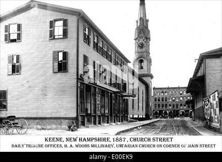 Church Street in Keene New Hampshire Stockfoto