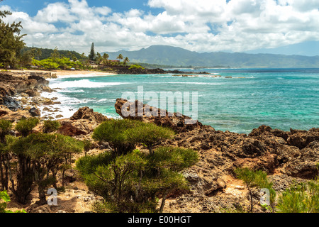 Drei Tabellen Beach, Teil des Pupukea Beach Park auf der North Shore von Oahu, Hawaii Stockfoto