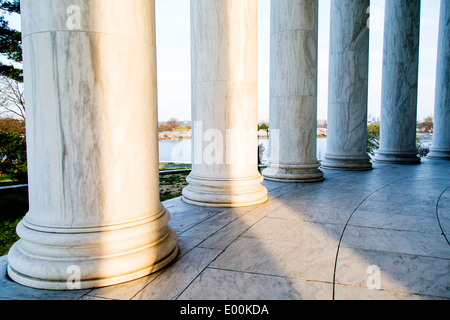 Washington DC USA Thomas Jefferson Memorial weiß Marmor Säulen Stockfoto