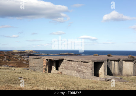 Alten Krieg Abwehrkräfte bei Rubha Nan Sasan, in der Nähe von Poolewe, Schottland Stockfoto