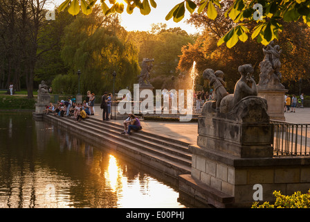 Palast auf dem Wasser (Südwand), Royal Lazienki Park, Warschau, Polen Stockfoto