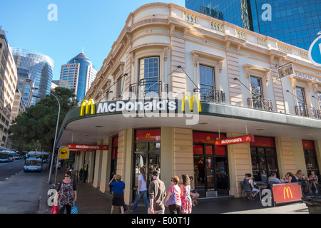 Sydney Australia, Circular Quay, McDonald's, Burger, Hamburger, Restaurant Restaurants Essen Essen Essen Cafe Cafés, Fast Food, Eingang, Gebäude, AU140308265 Stockfoto