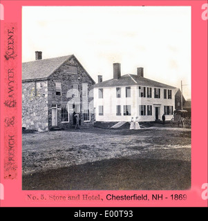 Hotel in Chesterfield, New Hampshire und Geschäft Stockfoto