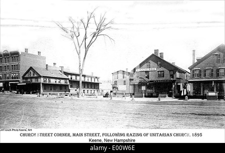 Church Street Ecke in Keene New Hampshire Stockfoto