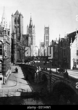 St.-Nikolaus-Kirche in Gent Stockfoto