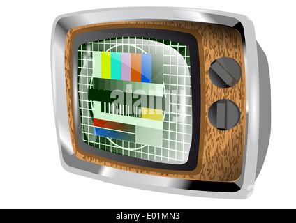 Fernsehen. alte tv isoliert auf weißem Hintergrund Stockfoto