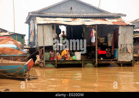 Kampong Phluck am Tonle Sap See Stockfoto