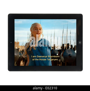 Gerade "Game of Thrones" auf ein Apple iPad Tablet-computer Stockfoto