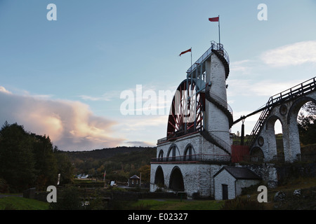 Die Great Laxey Wheel bei Sonnenuntergang, Isle Of Man Stockfoto