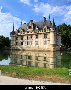 Foto von Chateau Azay-le-Rideau, auf einer Insel im Fluss Indre, Loire Tal, Frankreich Stockfoto