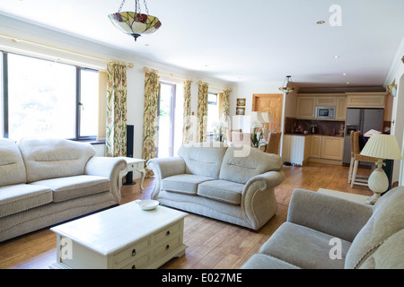 Wohnzimmer im modernen Haus im Vereinigten Königreich Stockfoto