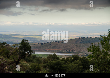 Blick vom Kloster El Palancar, Pedroso de Acim, Cáceres, Extremadura, Spanien, Europa Stockfoto