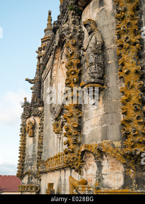 Carving-Details des Convento de Cristo, Tomar Stockfoto