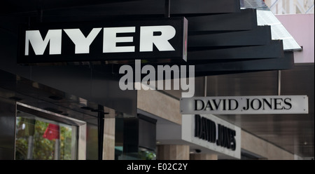 Myer und David Jones speichert auf Bourke Street Mall, Melbourne Stockfoto