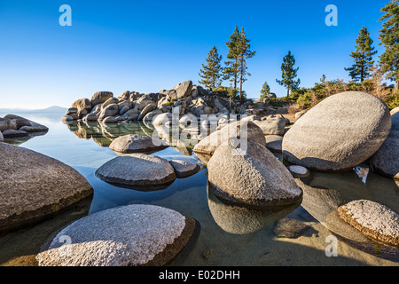 Am schönen Sand Harbor in Lake Tahoe. Stockfoto