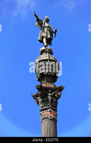 Kolumbus-Denkmal, Monument a Colom, Barcelona, Katalonien, Spanien Stockfoto