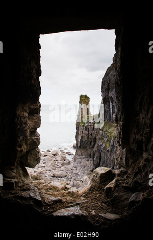 Blick vom St. Govan Kapelle, Pembrokeshire, West Wales Stockfoto