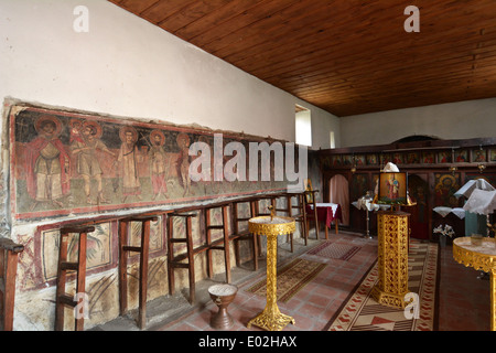 Agios Athanassios Interieur, Agios Germanos Kirchdorf, Prespes Griechenland Stockfoto