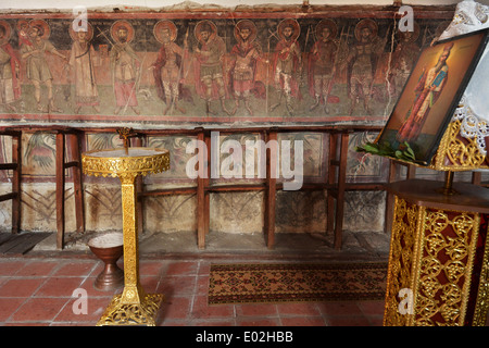 Agios Athanassios Interieur, Agios Germanos Kirchdorf, Prespes Griechenland Stockfoto