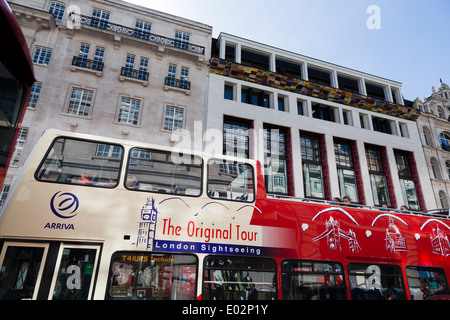 Open Top London Doppeldecker-Reisebus. Stockfoto