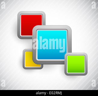 Hintergrund mit metallischen Quadrate. Abstrakte farbige Abbildung Stockfoto