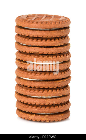 Schoko-Cookie isoliert auf weißem Hintergrund Stockfoto