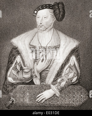 Jakob v., König von Schottland, 1512-1542. Iconographia Scotica oder Porträts von berühmten Personen von Schottland veröffentlichte 1797. Stockfoto