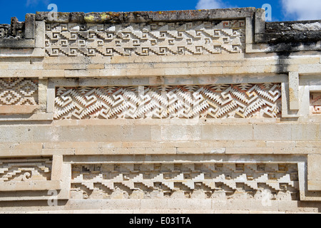 Geometrische Steinmosaiken Zapoteken Ruinen Mitla Oaxaca Staat Mexiko Stockfoto