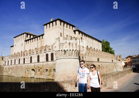 Sanvitale Schloss im Zentrum der mittelalterlichen alten Stadt Werke, in der Nähe von Parma, Emilia Romagna, Italien Stockfoto