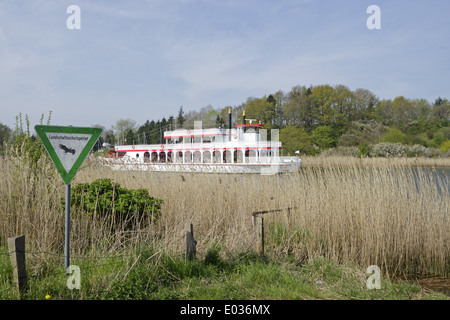 die neue Raddampfer ´Schlei Princess´ in der Nähe von Missunde, Ostsee Fjord Schlei, Schleswig-Holstein, Deutschland Stockfoto