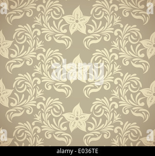 Nahtlose Vintage Muster mit Blumen Stockfoto
