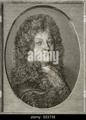 Ludwig XIV. (1638-1715). König von Frankreich. Gravur. Geschichte von Frankreich, 1883. Stockfoto