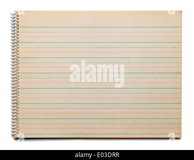 Kinder Oldschool-Papier zum Üben des Alphabets, Isolated on White Background. Stockfoto