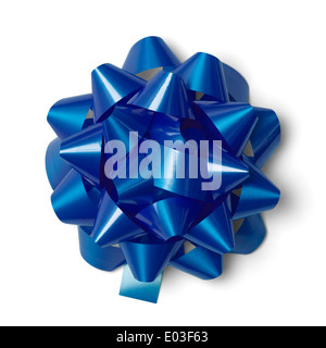 Klassische blaue vorliegenden Bogen Isolated on White Background. Stockfoto