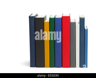 Reihe von Büchern mit textfreiraum Isolated on White Background. Stockfoto