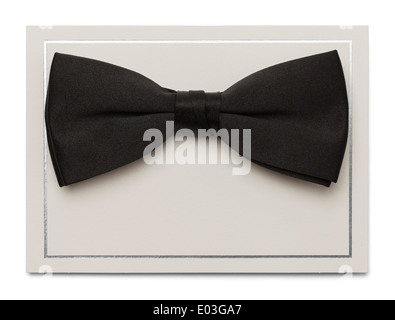 Leere Karte mit Fliege, Isolated on White Background. Stockfoto