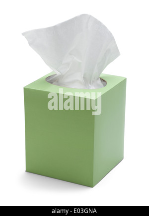 Grünes Feld von Geweben, Isolated On White Background. Stockfoto