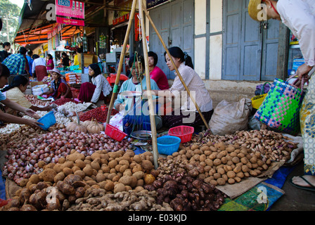 Lokalen Markt in Loikaw, Kayah State in Myanmar Stockfoto