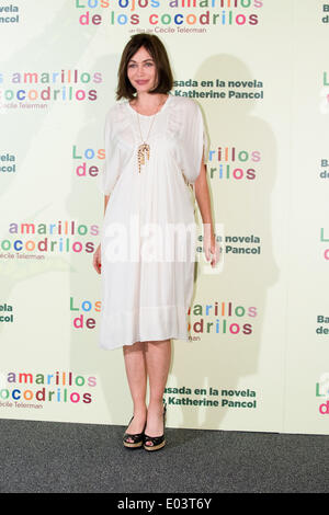 Madrid, Spanien. 30. April 2014. Französische Schauspielerin EMMANUELLE BÉART besucht "Die gelben Augen der Krokodile" Madrid Fototermin im Santo Mauro Hotel. © Oscar Gonzalez/NurPhoto/ZUMAPRESS.com/Alamy Live-Nachrichten Stockfoto