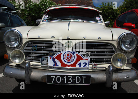 Volvo Amazon B18 Teilnahme an Le Jog, einer Oldtimer-Rallye durch Großbritannien Stockfoto