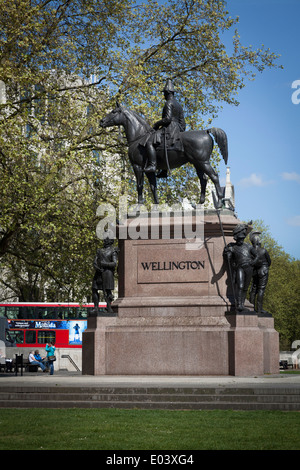 Herzog von Wellington Statue am Hyde Park Corner. Stockfoto