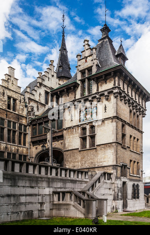 Bestandteil der Het Steen oder Stein Schloss, eine mittelalterliche Festung am Ufer der Schelde in Antwerpen, Belgien. Stockfoto